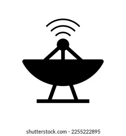 Parabolic antenna silhouette icon. Vector.