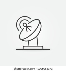 Parabolic Antenna vector concept icon or symbol in thin line style