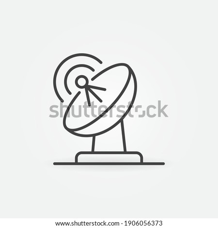 Parabolic Antenna vector concept icon or symbol in thin line style