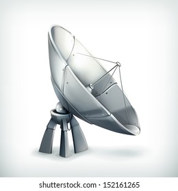 Parabolic antenna, vector icon