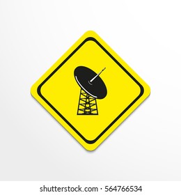 Parabolic antenna. Vector icon.