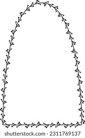 Parabolic Arch Leaf rectangular frame architectural window door ornate flower frame floral leaf borders natural Botanical Branches decoration wedding card anniversary celebration arabesque Elements