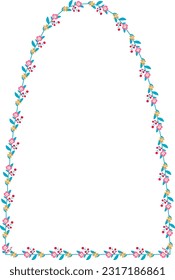 Parabolic Arch rectangular frame architectural Flower window Flower door flower frame floral leaf leaves decoration Botanical Branches wedding card anniversary celebration beautiful arabesque Elements