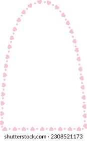 Parabolic Arch rectangular frame Heart frame architectural window door ornate flower frame floral borders decoration cute pink pastel wedding card anniversary celebration beautiful arabesque pattern