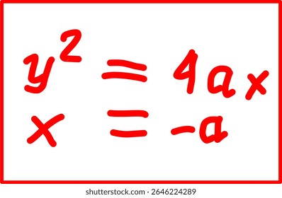fórmula matemática da diretriz parabólica. geometria analítica parabólica