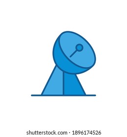 Parabolic Dish Receiver vector concept blue icon or logo element