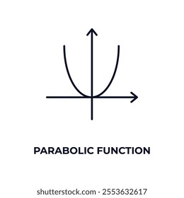 parabolic function outline icon. Linear vector from education concept. Thin line parabolic function icon isolated on white background