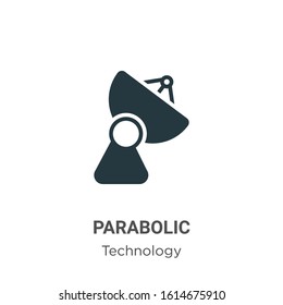 Parabolic glyph icon vector on white background. Flat vector parabolic icon symbol sign from modern technology collection for mobile concept and web apps design.