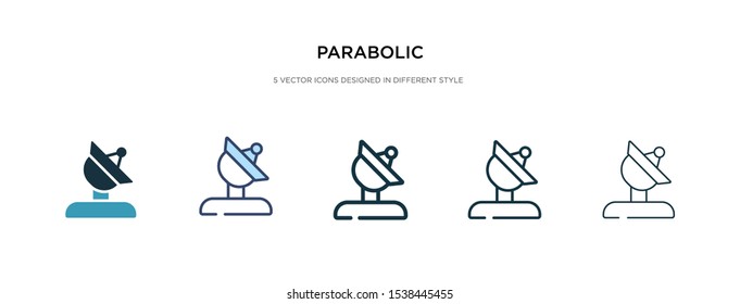 parabolic icon in different style vector illustration. two colored and black parabolic vector icons designed in filled, outline, line and stroke style can be used for web, mobile, ui