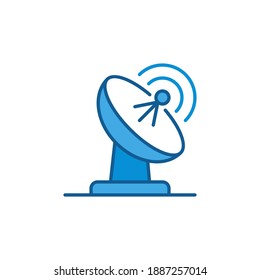 Parabolic Satellite Antenna vector concept colored icon or symbol