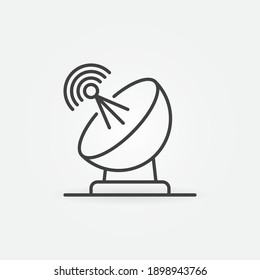 Parabolic Satellite Antenna vector concept icon or symbol in thin line style