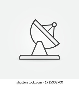 Parabolic Satellite Dish Tower Vector Thin Line Concept Icon Or Design Element