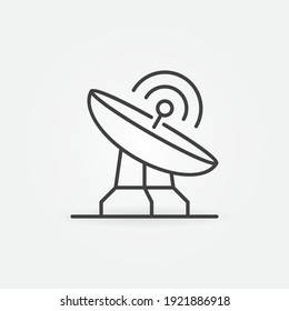 Parabolic Satellite Dish Tower vector concept icon or sign in outline style