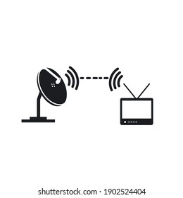 parabolic satellite tv icon vector illustration design template 