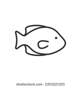 Paracanthurus fish, linear icon. Line with editable stroke