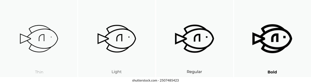 paracanthurus icon. Thin, Light Regular And Bold style design isolated on white background