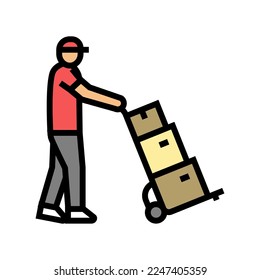 vector de icono de color de correo paracel. signo de correo paracel. ilustración de símbolo aislado