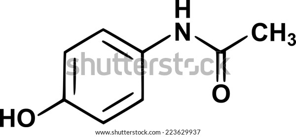 Paracetamol Acetaminophen Chemical Structural Formula Stock Vector ...