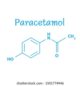 Paracetamol Chemical Formula On White Background Stock Vector (Royalty ...