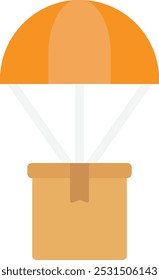 Parachute Balloon Delivery Icon Vector Flat Illustration