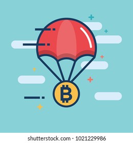 Concepto de entrega de criptodivisa de Bitcoin