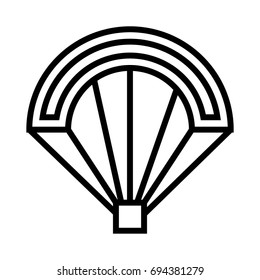 Parachute black & white outline icon