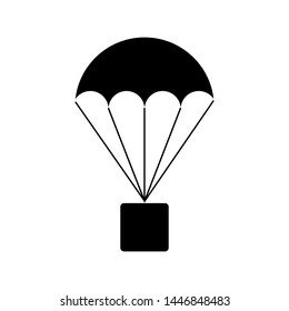 Parachute with box parcel sign.