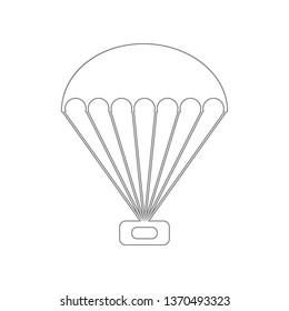 parachute with cargo icon. Element of Army for mobile concept and web apps icon. Outline, thin line icon for website design and development, app development
