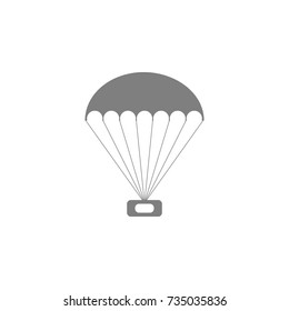 parachute with cargo icon on white background