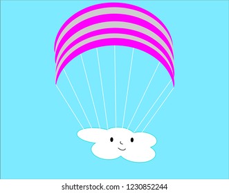 parachute with a cloud