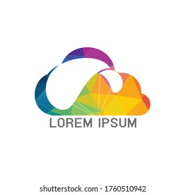 Parachute und Cloud-Logo-Design. Luftballonsymbol liefern. Unternehmenskunden-Vektorsymbol.