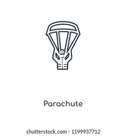 Parachute concept line icon. Linear Parachute concept outline symbol design. This simple element illustration can be used for web and mobile UI/UX.