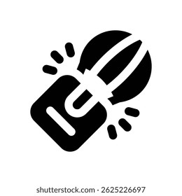 parachute delivery glyph icon. Strong and solid vector icon for websites, mobile interfaces, presentations, and visual branding. High quality and easy to edit.