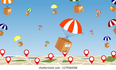 Parachute delivery vector