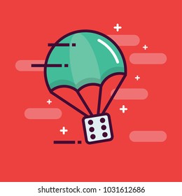 Parachute with Dice Six Luck Delivery Concept