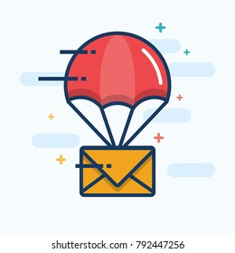 Parachute with Envelope Message Delivery Concept