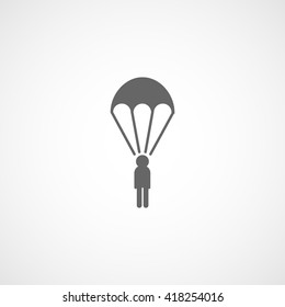 Parachute Flat Icon On White Background