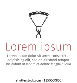 Parachute flat icon, parachutist.