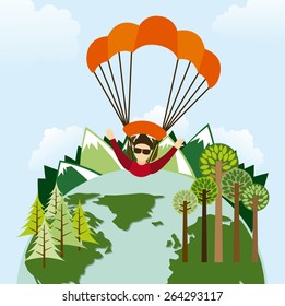 parachute fly design, vector illustration eps10 graphic 