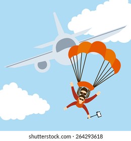 parachute fly design, vector illustration eps10 graphic 