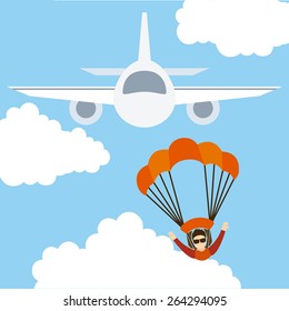 parachute fly design, vector illustration eps10 graphic 