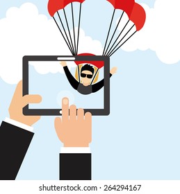 parachute fly design, vector illustration eps10 graphic 