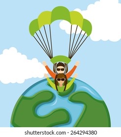 parachute fly design, vector illustration eps10 graphic 