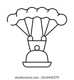 parachute food line icon vector. parachute food sign. isolated contour symbol black illustration