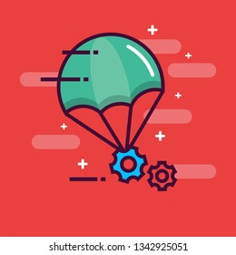 Parachute with Gears Tech Delivery Concept