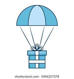 parachute with gift box present