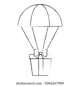 parachute with gift box present