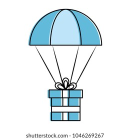 parachute with gift box present