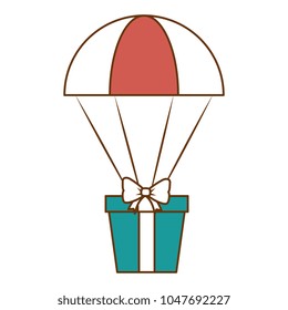 parachute with gift box present