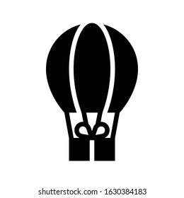 Parachute Gift box vector illustration, solid design icon